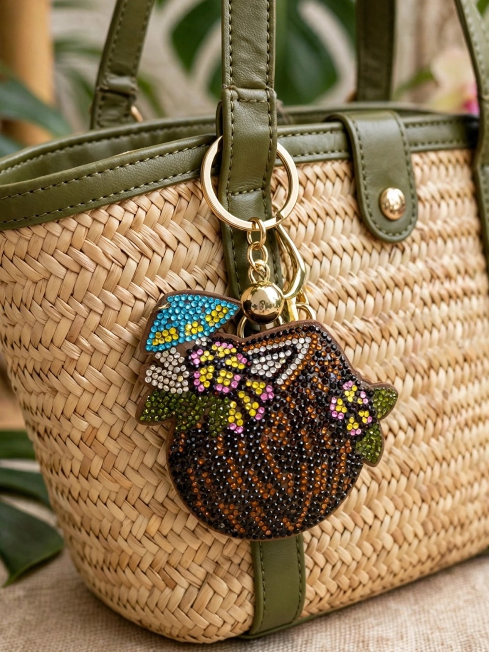 Coconut colada bag charm keychain